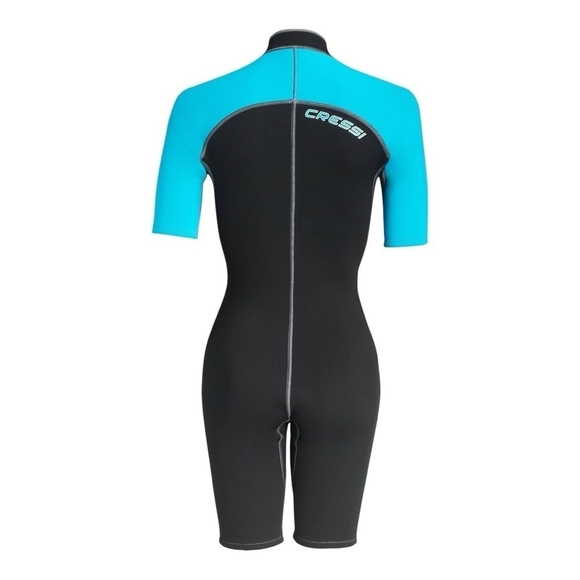 CRESSI LIDO Women’s Shorty Wetsuit Size M 2mm Neoprene Black Grey Aqua NWT - Picture 4 of 9